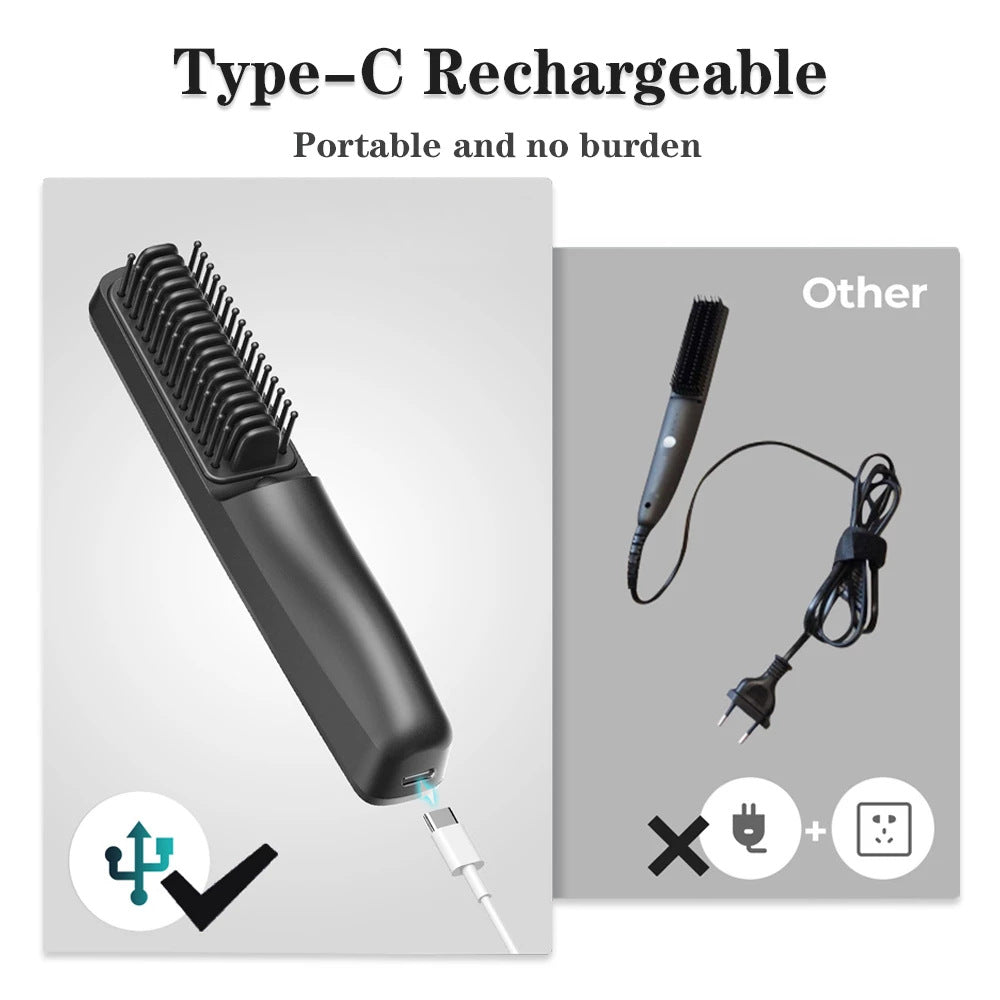 Wireless Charging Portable Usb Hair Straightener