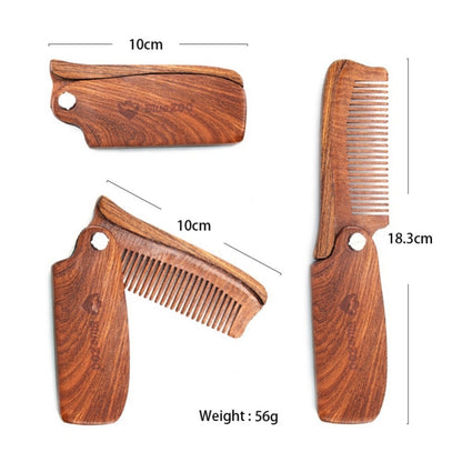 Folding Comb PU Leather Bag, Hair And Beard Comb, Beard Comb Care