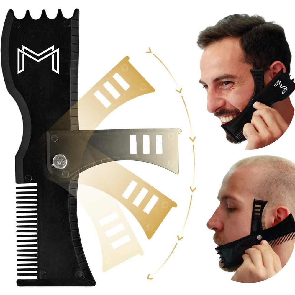 Black swivel moustache comb