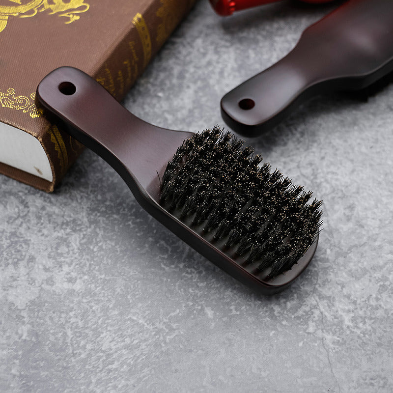 Men's Beard Comb Pig Temple Hair Wooden Handle Long Handle