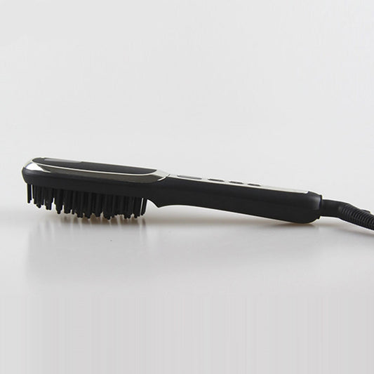 LCD Display Men's Beard Straightener Ion Straight Hair Brush