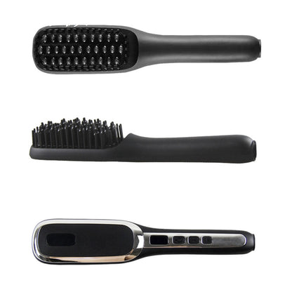 LCD Display Men's Beard Straightener Ion Straight Hair Brush