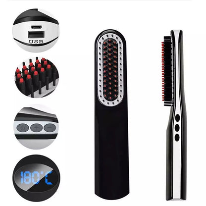 Usb Charging Straight Hair And Beard Comb