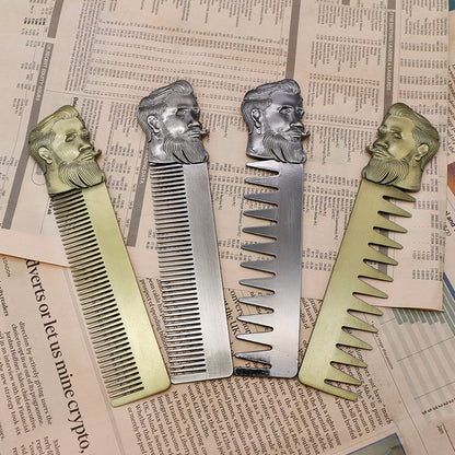 Zinc Alloy Electroplated Bronze Retro Oil Hair Comb Wide Tooth Comb