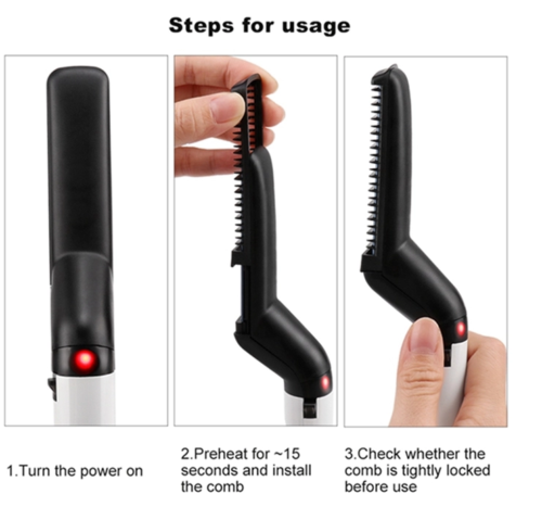 Hair Straightener Men Multifunctional Comb Curling Electric Brush