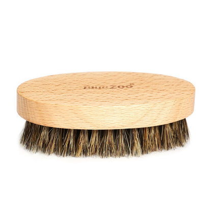 Oval Bluezoo Men's Care Flower Bristle Beech Wood Brush