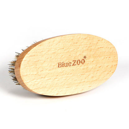 Oval Bluezoo Men's Care Flower Bristle Beech Wood Brush