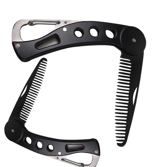 Stainless steel folding comb beard comb