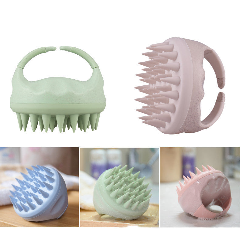 Wheat Straw Silicone Shampoo Comb Massage  Brush Hairdressing Bath