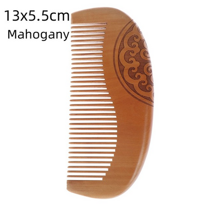 Simple Natural Green Sandalwood Whole Wood Carved Comb