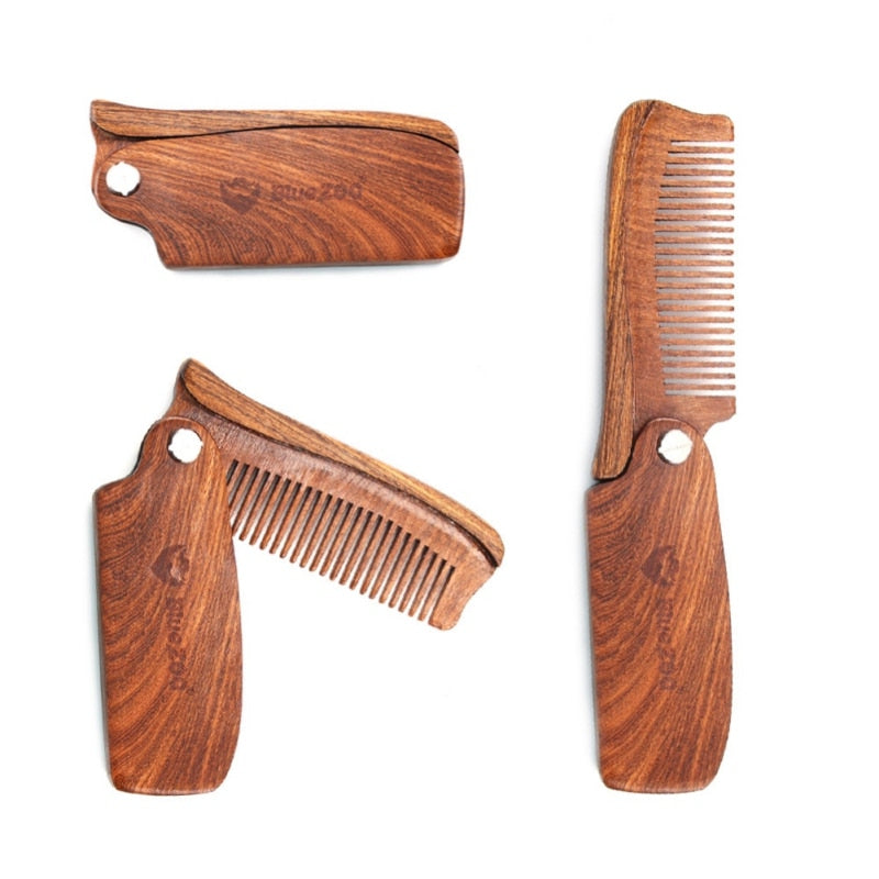 Folding Comb PU Leather Bag, Hair And Beard Comb, Beard Comb Care