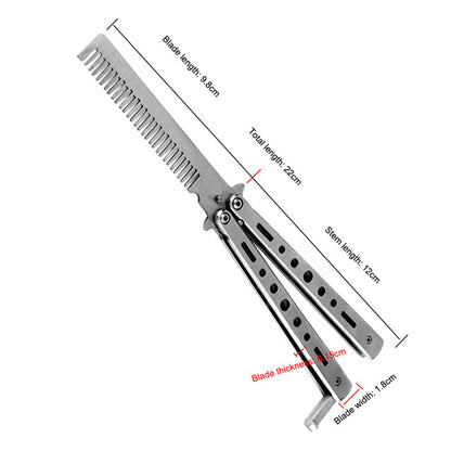 Folding Butterfly Comb Stainless Steel Practice Comb