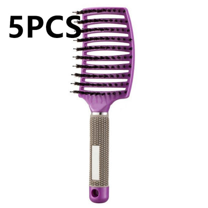 Women Detangler Hair Brush Bristle Nylon Scalp Massage Teaser