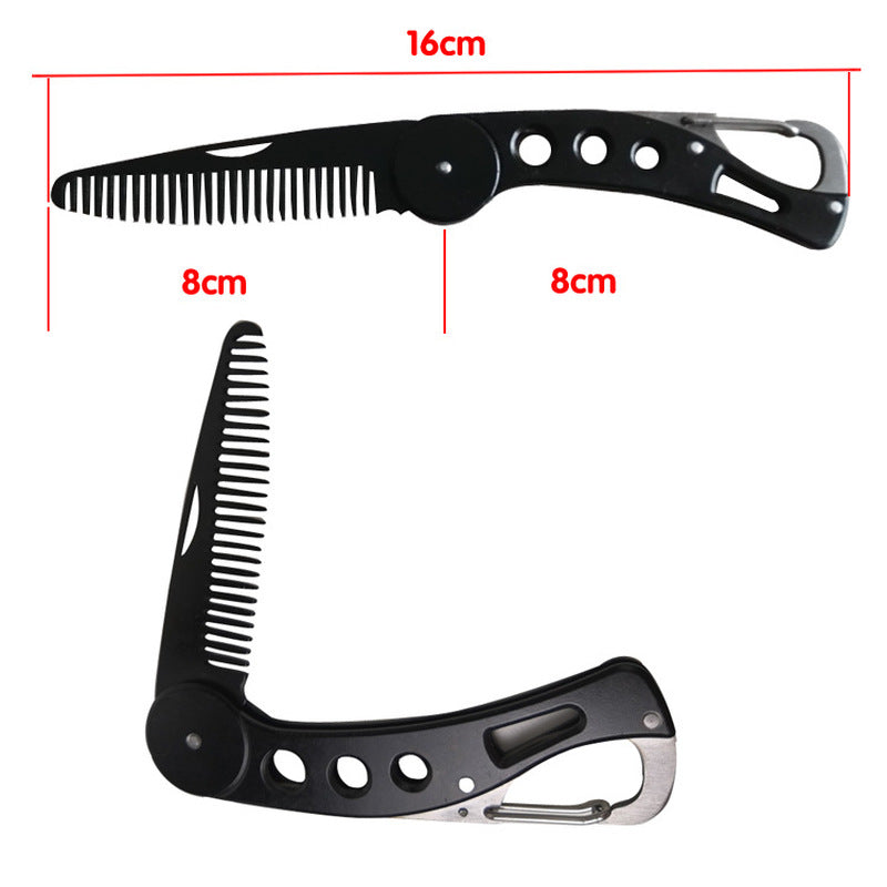 Stainless steel folding comb beard comb