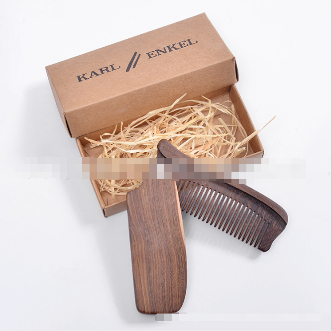 Folding comb beard comb black gold sandalwood comb