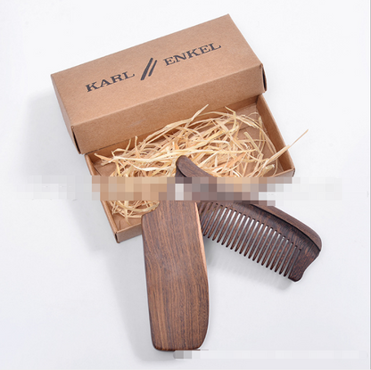 Folding comb beard comb black gold sandalwood comb