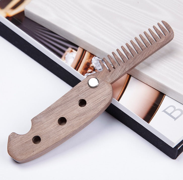 Black Walnut Folding Comb Men's Beard Care