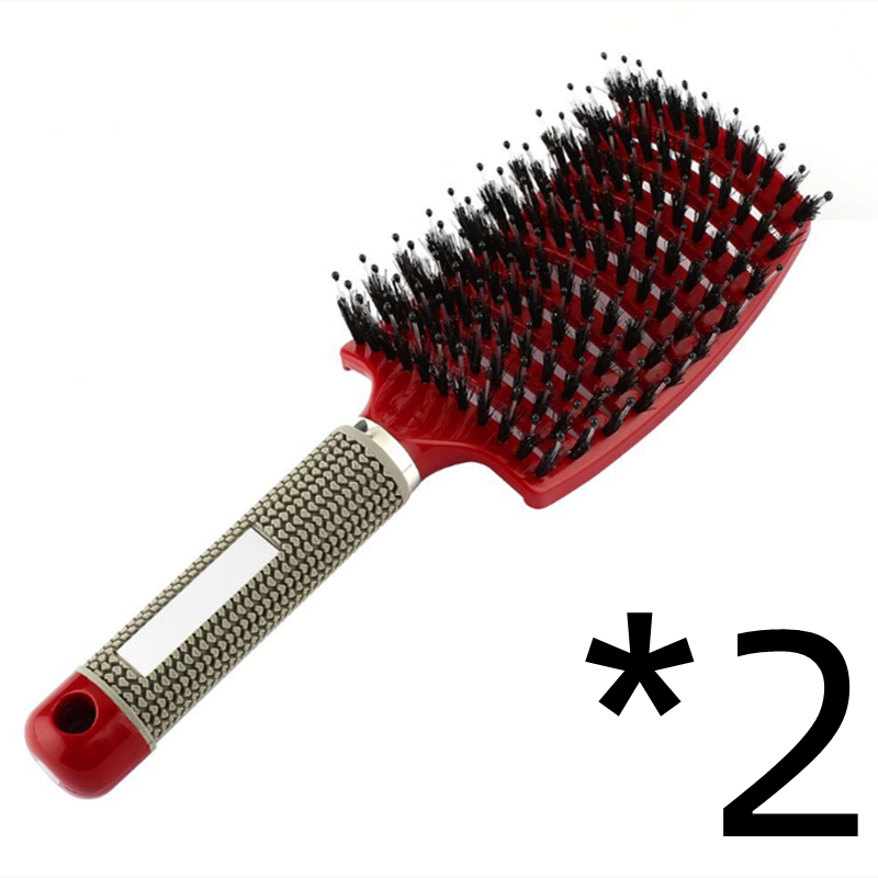 Women Detangler Hair Brush Bristle Nylon Scalp Massage Teaser