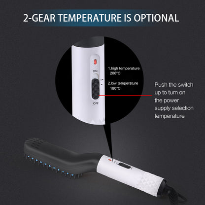 2 in1 Hair Straightener Brush Heating Beard Clip Comb Styler