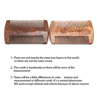 Black Gold Sandalwood Double-sided Beard Comb Beard Portable Comb