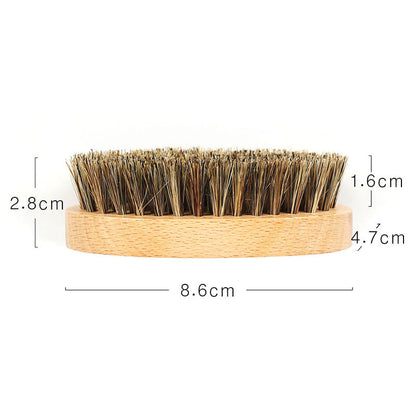 Oval Bluezoo Men's Care Flower Bristle Beech Wood Brush