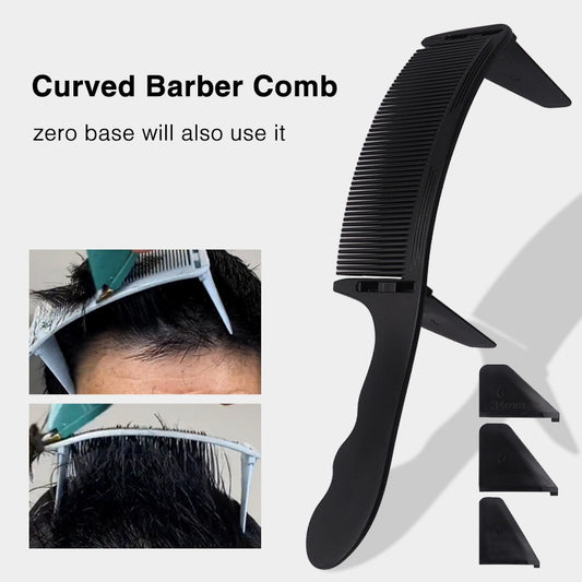 Men's Haircut, Round Head, Flat Comb, Curved Comb