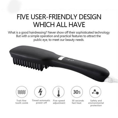 Massage Comb Ceramic Inner Buckle Hair Straightener