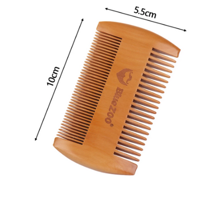 Pear Wood Double-sided Log Color Beard Comb Beard Portable Comb