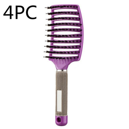 Women Detangler Hair Brush Bristle Nylon Scalp Massage Teaser