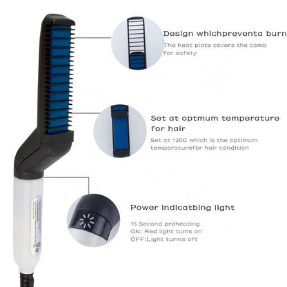 Hair Straightener Men Multifunctional Comb Curling Electric Brush