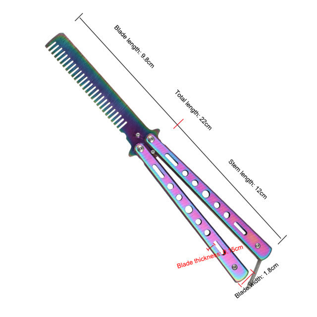 Folding Butterfly Comb Stainless Steel Practice Comb