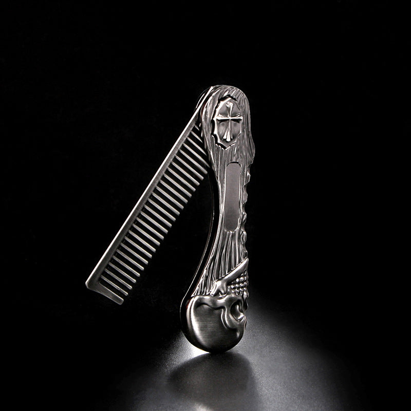 Zinc alloy folding comb hair styling oil