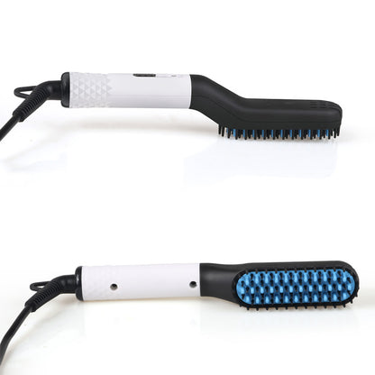 2 in1 Hair Straightener Brush Heating Beard Clip Comb Styler