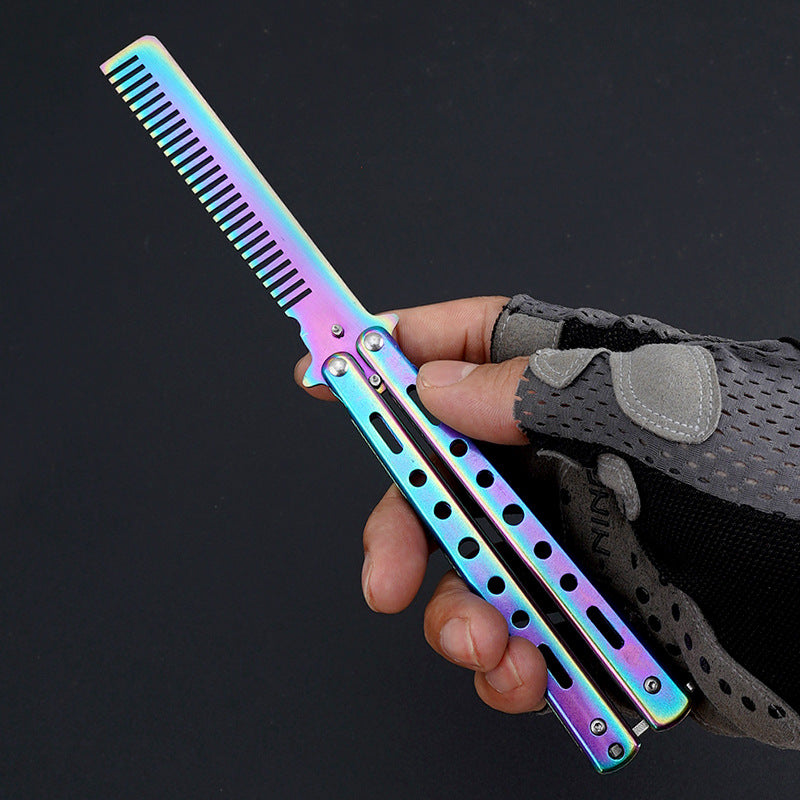 Butterfly Training Comb Stainless Steel Shake Hand Comb Unique and Practical