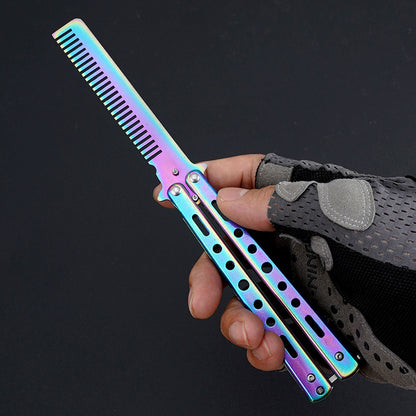 Butterfly Training Comb Stainless Steel Shake Hand Comb Unique and Practical